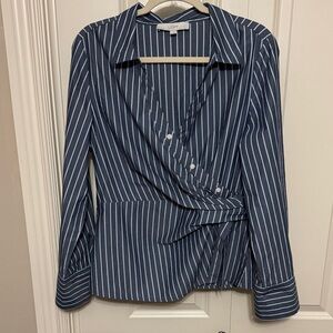 Ann Taylor Loft Pinstriped Blouse